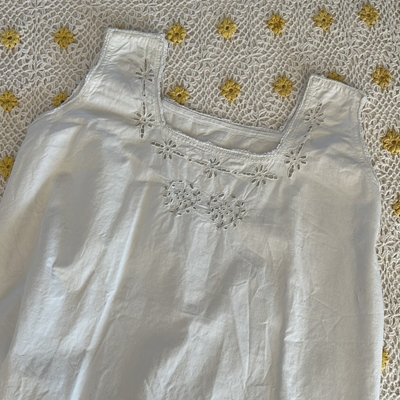 Antique Italian open cutwork cotton linen chemise dress - Picture 6 of 6